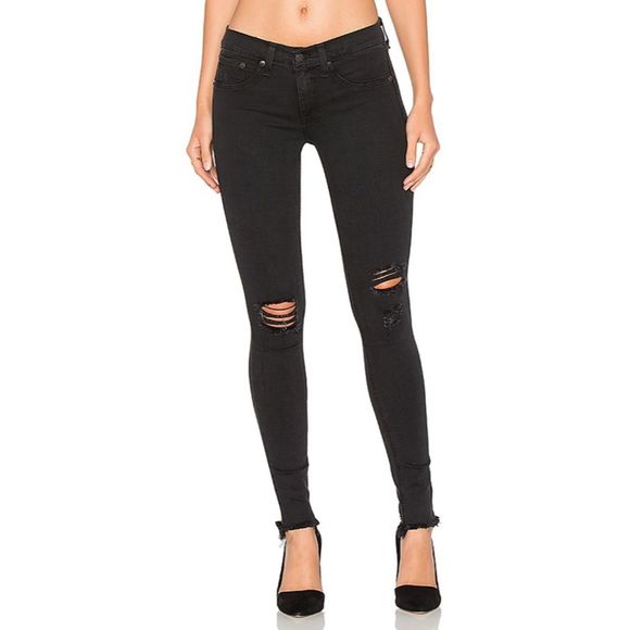 rag & bone Denim - Rag & Bone Denim Legging in Night Distressed